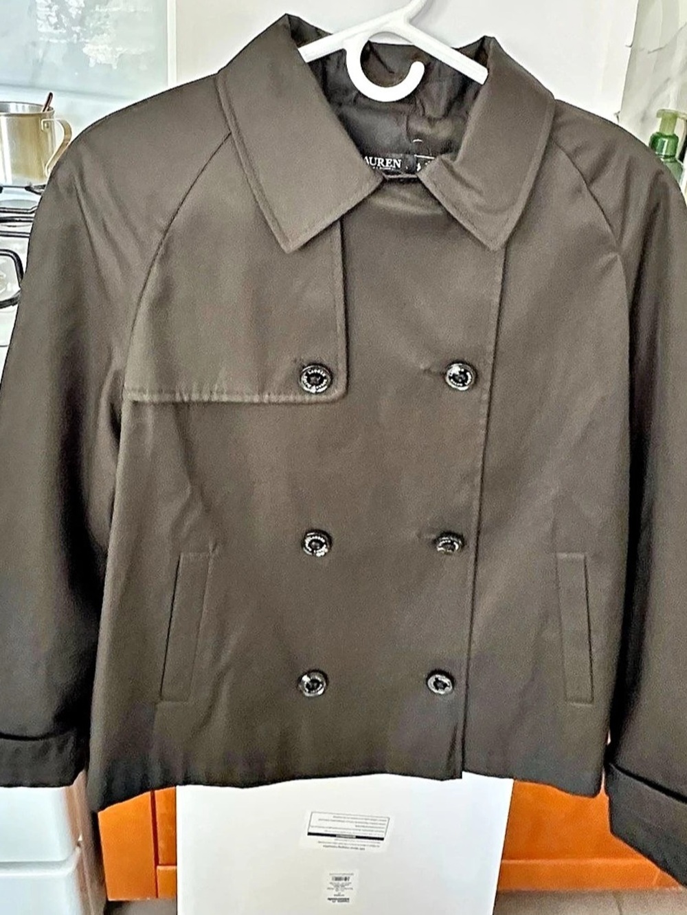 Lauren Ralph Lauren Double-Breasted Jacket in Brown Size Large